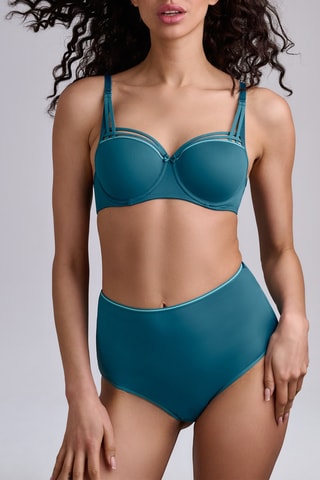 Culotte taille haute Dame de Paris - Bleu pétrole et bleu canard