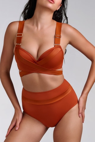 Haut de maillot coques Cache-cœur - Orange foncé