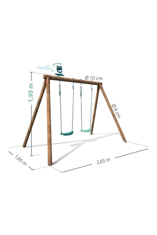 Balançoire double en pin Alizée - Dès 3 ans - 265 x 166 x 219 cm