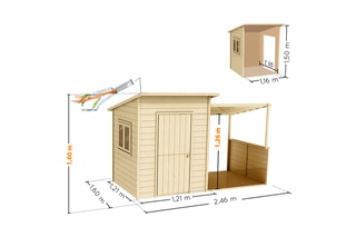 Cabane en bois Santa Barbara - De 3 à 8 ans