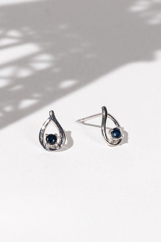 Boucles d'oreilles Mots Doux Or blanc et saphirs