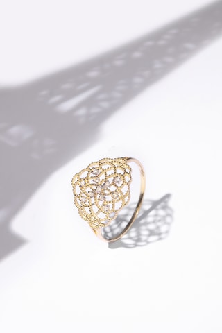 Bague Dentelle - Or jaune et diamants
