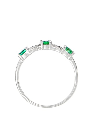 Bague Abaya - Or blanc, diamants et émeraudes