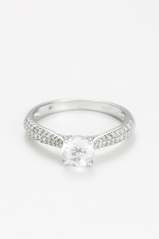 Bague Tawo Or blanc, diamants et topaze