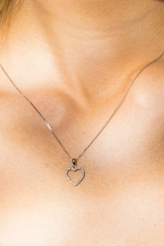 Pendentif Elue de ton cœur - Or blanc et diamants