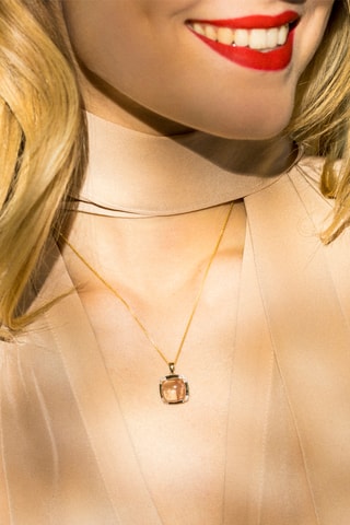 Pendentif Tolanaro Or jaune, rutile et diamants