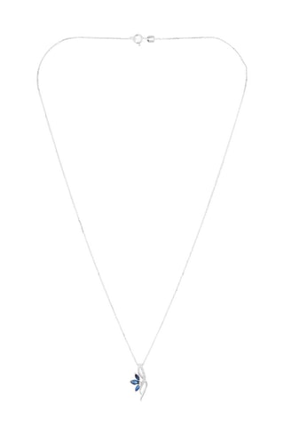 Pendentif Baru - Or blanc, diamants et saphirs