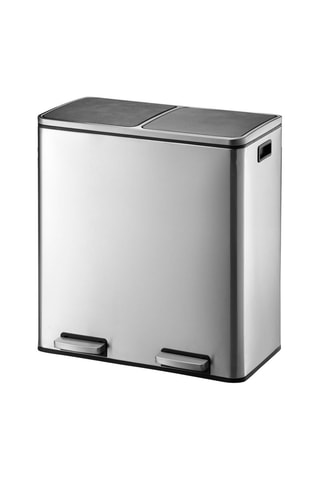 Poubelle de tri sélectif à pédale en acier inoxydable Major - 60 l