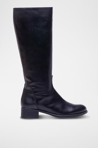 Botas de piel de serraje - Negro