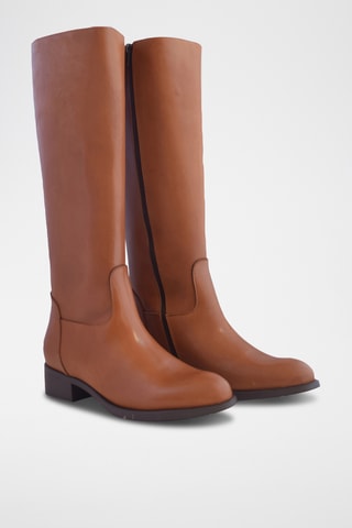 Botas de piel de serraje - Marrón claro