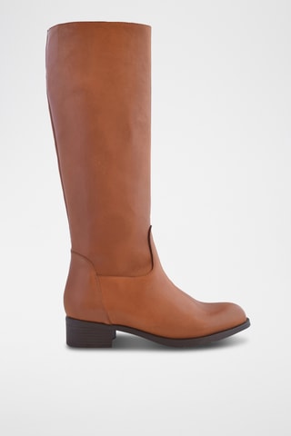 Botas de piel de serraje - Marrón claro