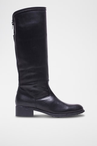 Botas de piel de serraje - Negro