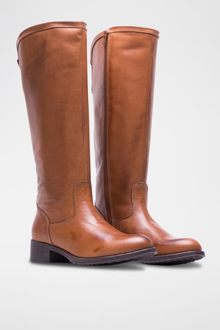 Botas de piel de serraje - Marrón claro