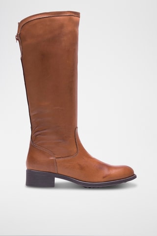 Botas de piel de serraje - Marrón claro