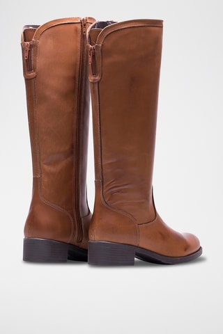 Botas de piel de serraje - Marrón claro