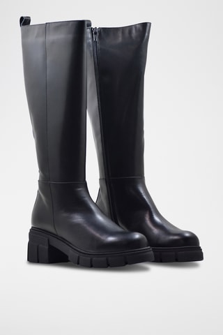 Botas de piel de serraje - Negro