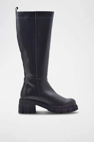 Botas de piel de serraje - Negro