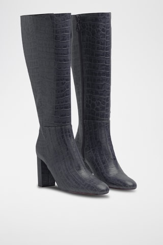 Bottes en cuir de crocodile - Noir