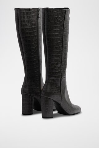Bottes en cuir de crocodile - Noir