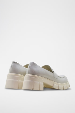 Mocasines de piel napa de tacón - Blanco