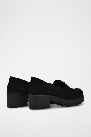 Mocasines de nobuk con plataforma - Negro