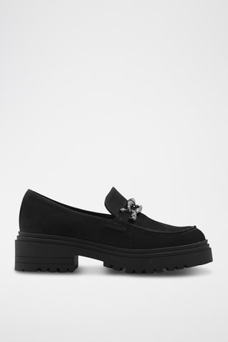 Mocasines de nobuk con plataforma - Negro