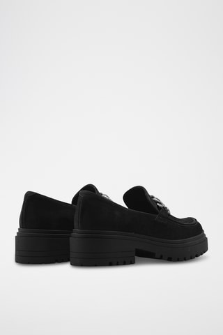 Mocasines de nobuk con plataforma - Negro