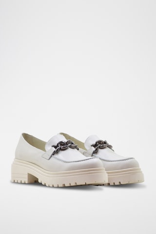 Mocasines de piel napa con plataforma - Blanco