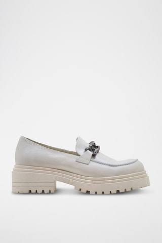 Mocasines de piel napa con plataforma - Blanco