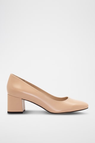 Zapatos de piel napa de tacón - Nude