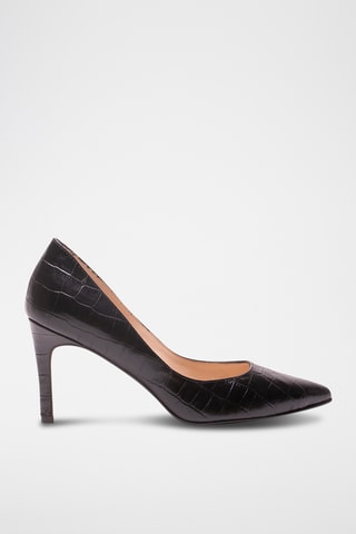 Escarpins en cuir de crocodile - Noir