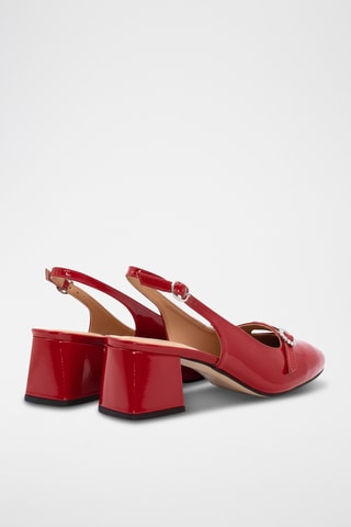 Zapatos con brillo de tacón - Rojo