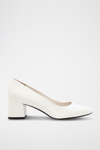 Zapatos de piel napa de tacón - Blanco