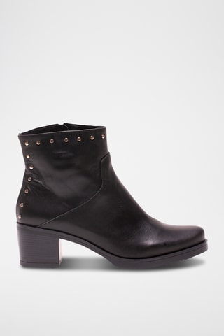 Botines de piel - Negro