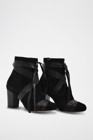 Botines de piel - Negro