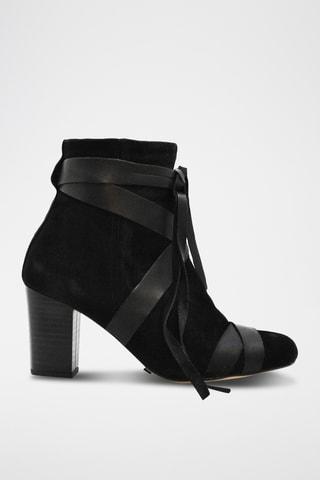 Botines de piel - Negro