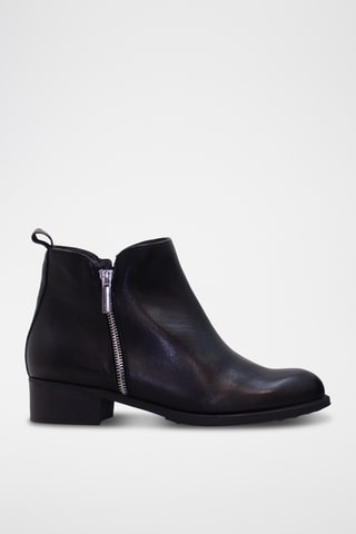Botines de piel - Negro