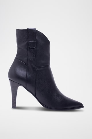 Botines de piel de serraje - Negro