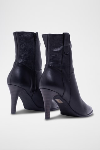 Botines de piel de serraje - Negro