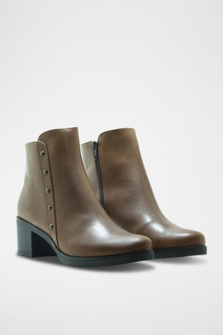 Botines de piel de serraje - Camel