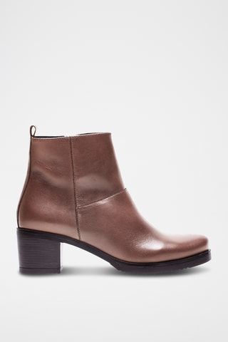 Botines de piel de serraje - Marrón