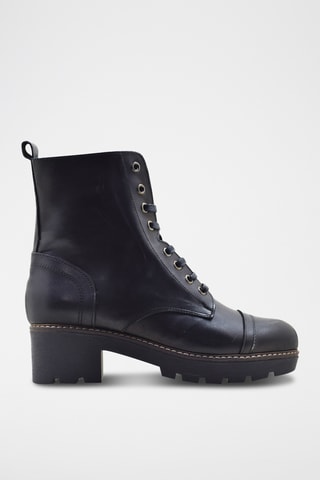 Botines de piel de serraje - Negro