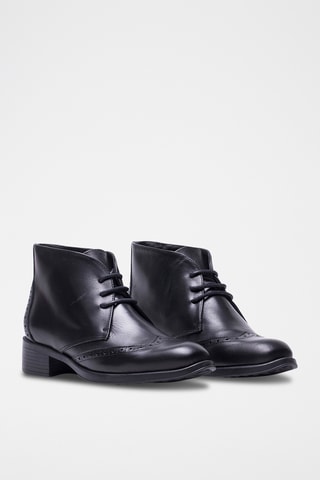 Botines de piel - Negro