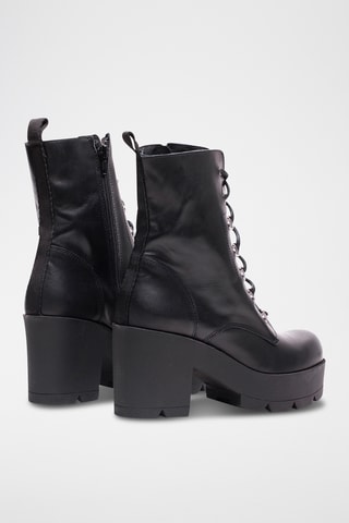 Botines de piel de serraje - Negro