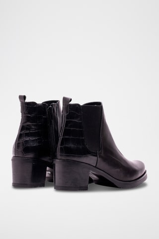 Botines de piel de serraje - Negro