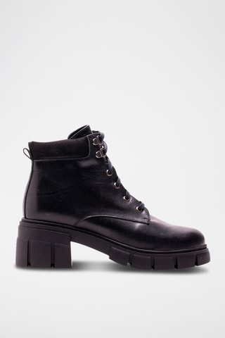 Botines de piel - Negro