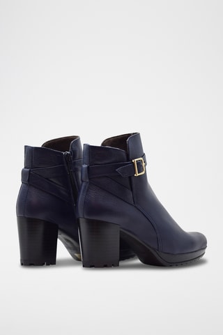 Botines de piel de serraje - Azul marino