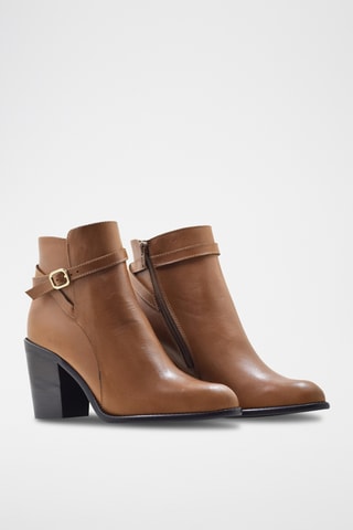 Botines de piel de serraje - Camel