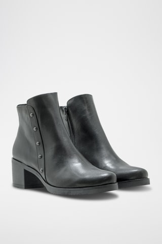 Botines de piel de serraje - Negro