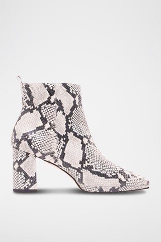 Botines de piel - Blanco y negro